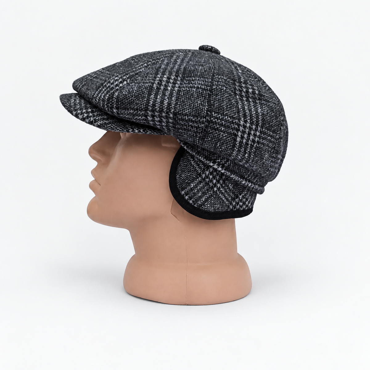 Gray Plaid Newsboy Cap