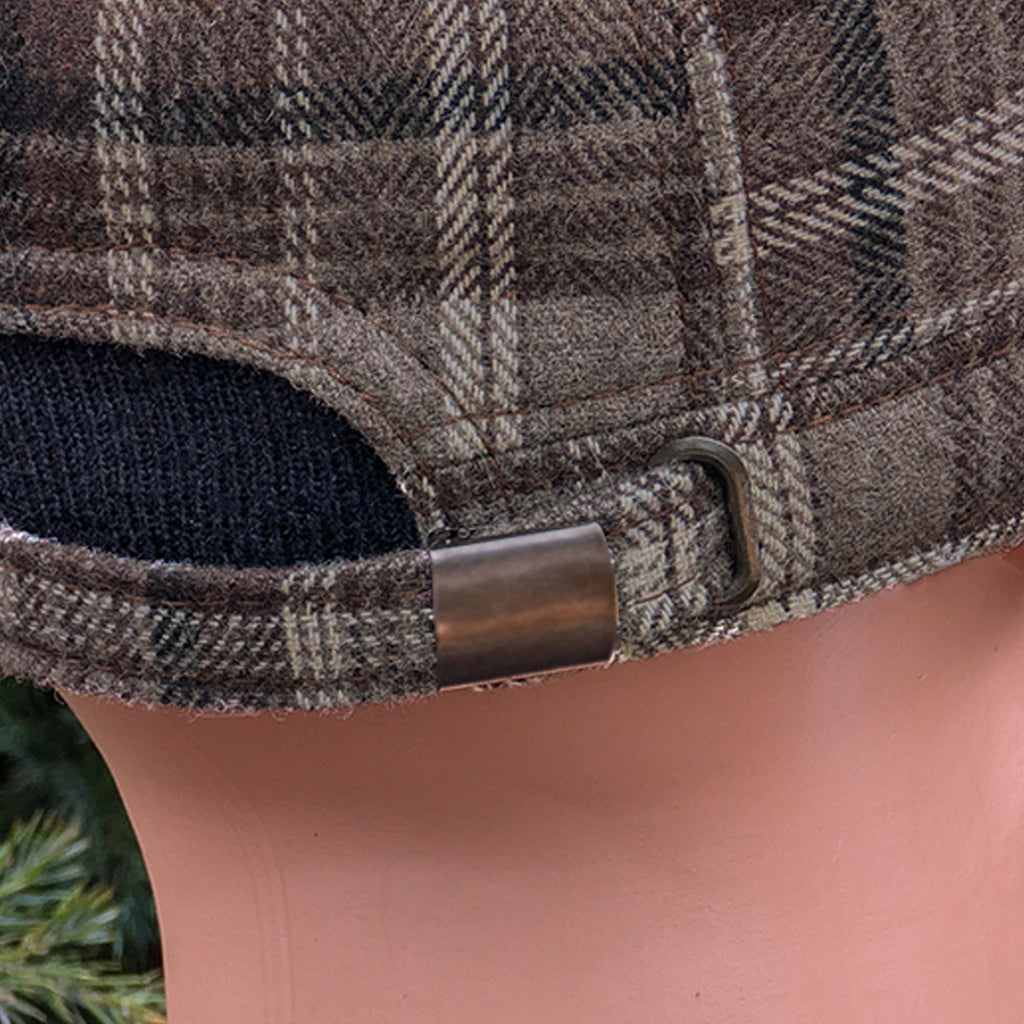 Cadet Cap in Tweed, Brown Plaid