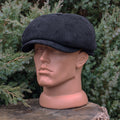 Black Corduroy Newsboy Cap