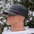 Cadet Cap in Genuine Leather, Black