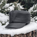 Mazepynka Cap in Genuine Leather, Black