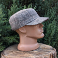 Cadet Cap in Tweed, Beige Plaid