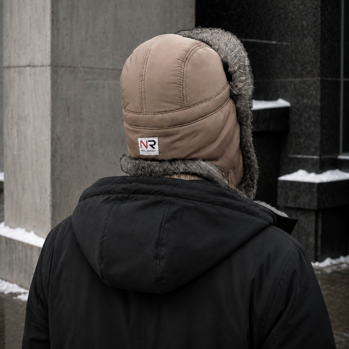 Rabbit Fur Ushanka Hat — Khaki