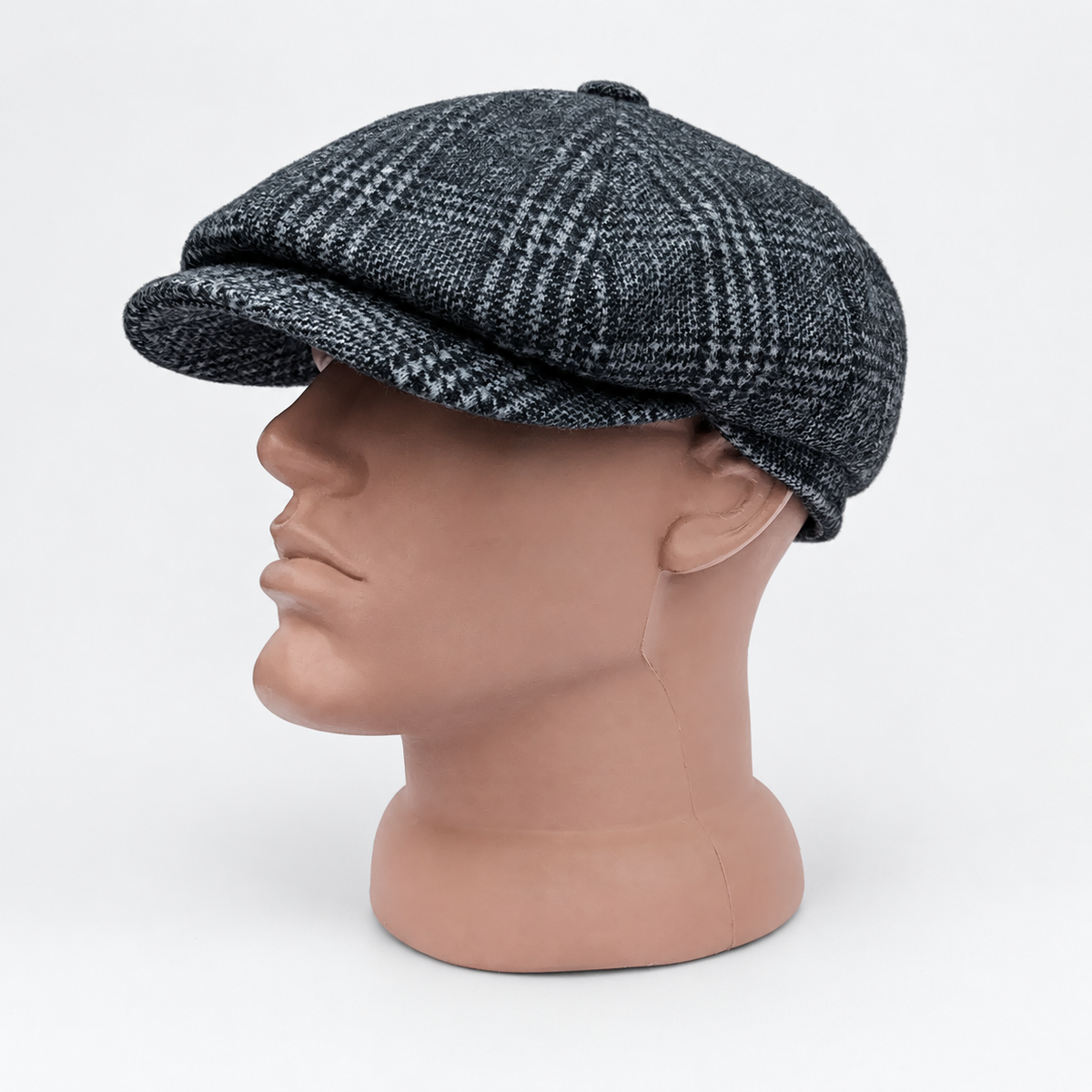 Gray Plaid Newsboy Cap