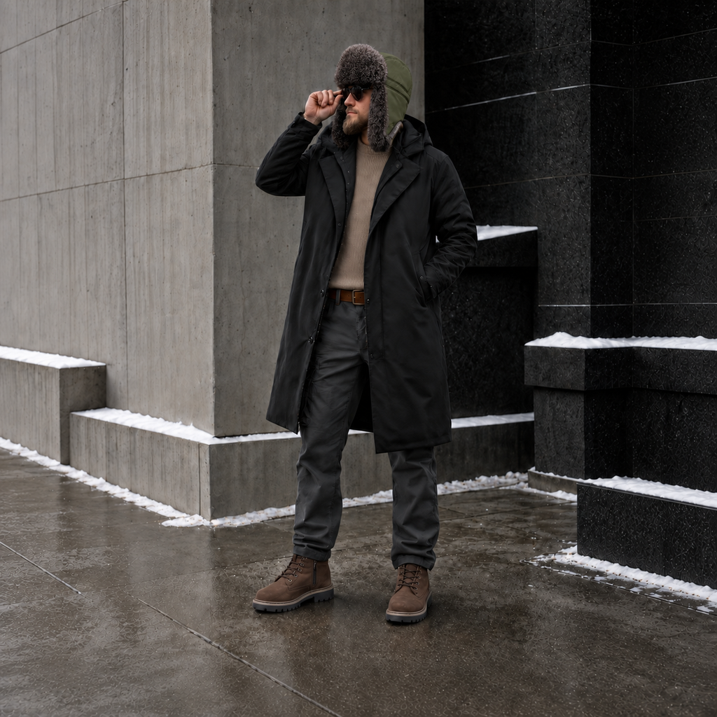 Rabbit Fur Ushanka Hat — Olive