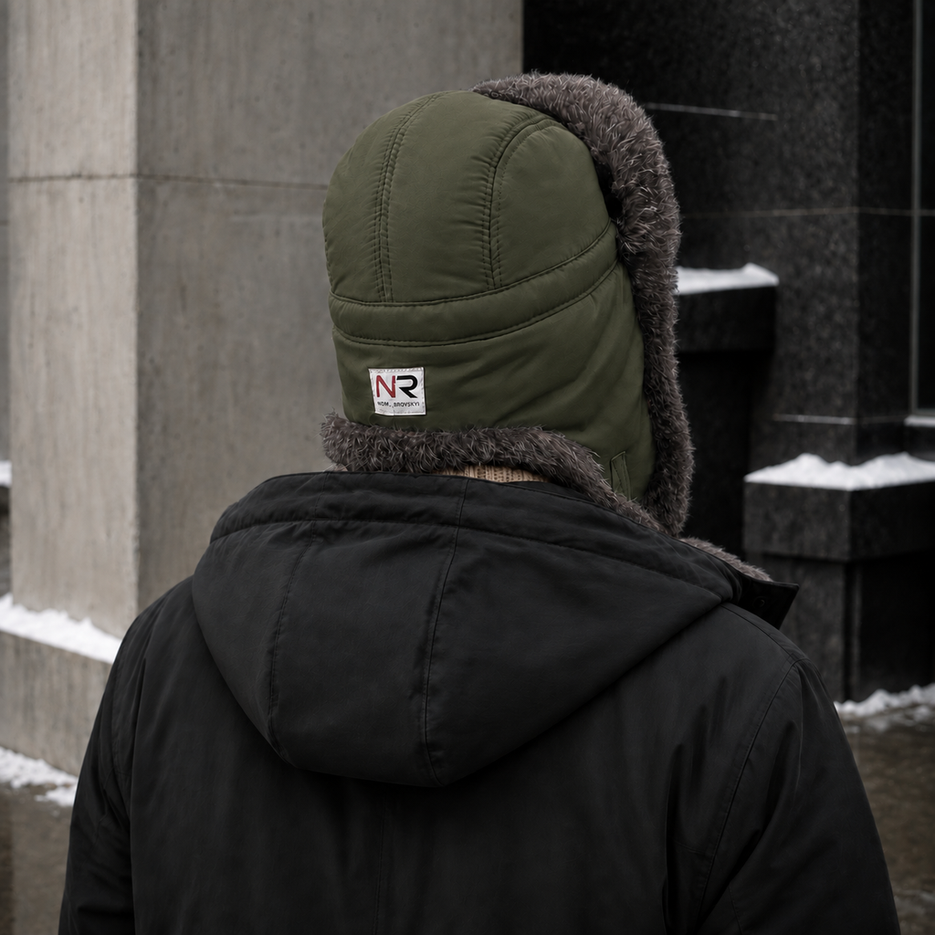 Rabbit Fur Ushanka Hat — Olive